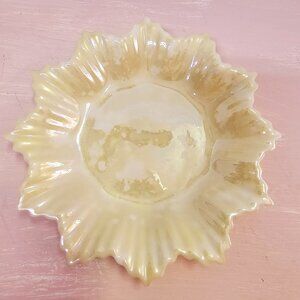 Belleek Porcelain Leaf or China Star Plate, Trinket Dish, Vintage, 1955-65
